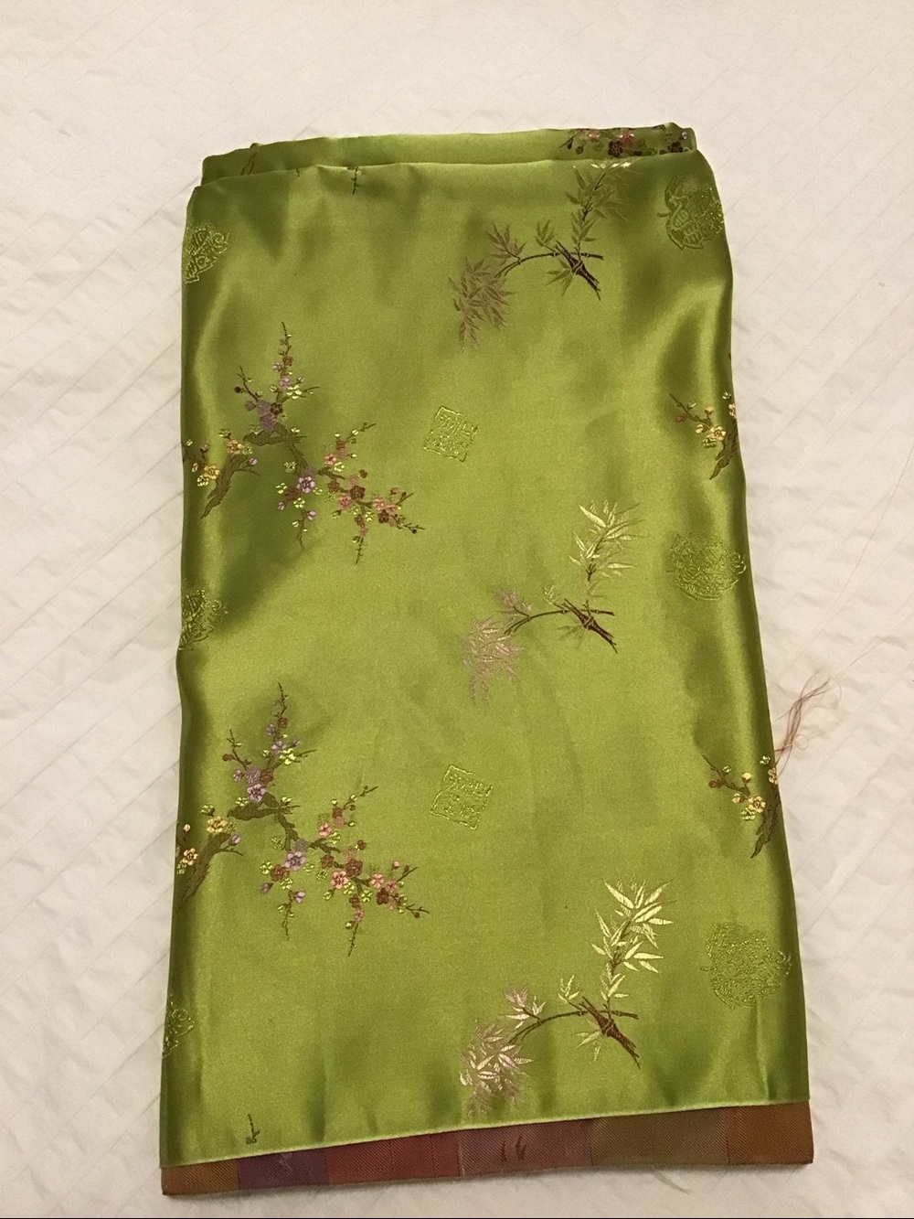 Silk (blend?) Brocade Fabric.  Bamboo Plum Design - Picture 6 of 9